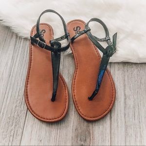 4 for $25 SO | black strap sandals